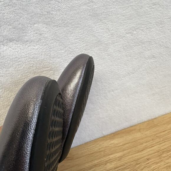 Aerosoles Betsy Mid Heel Pumps Metallic Gunmetal Silver Genuine Leather Size 9 - Picture 12 of 12
